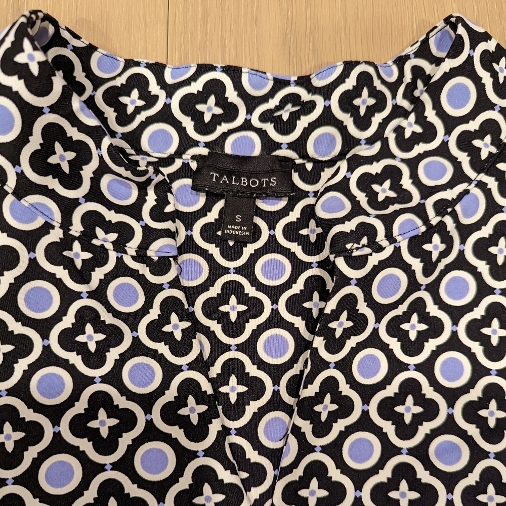 Talbots Geometric Black and White Dress - Picture 6 of 6